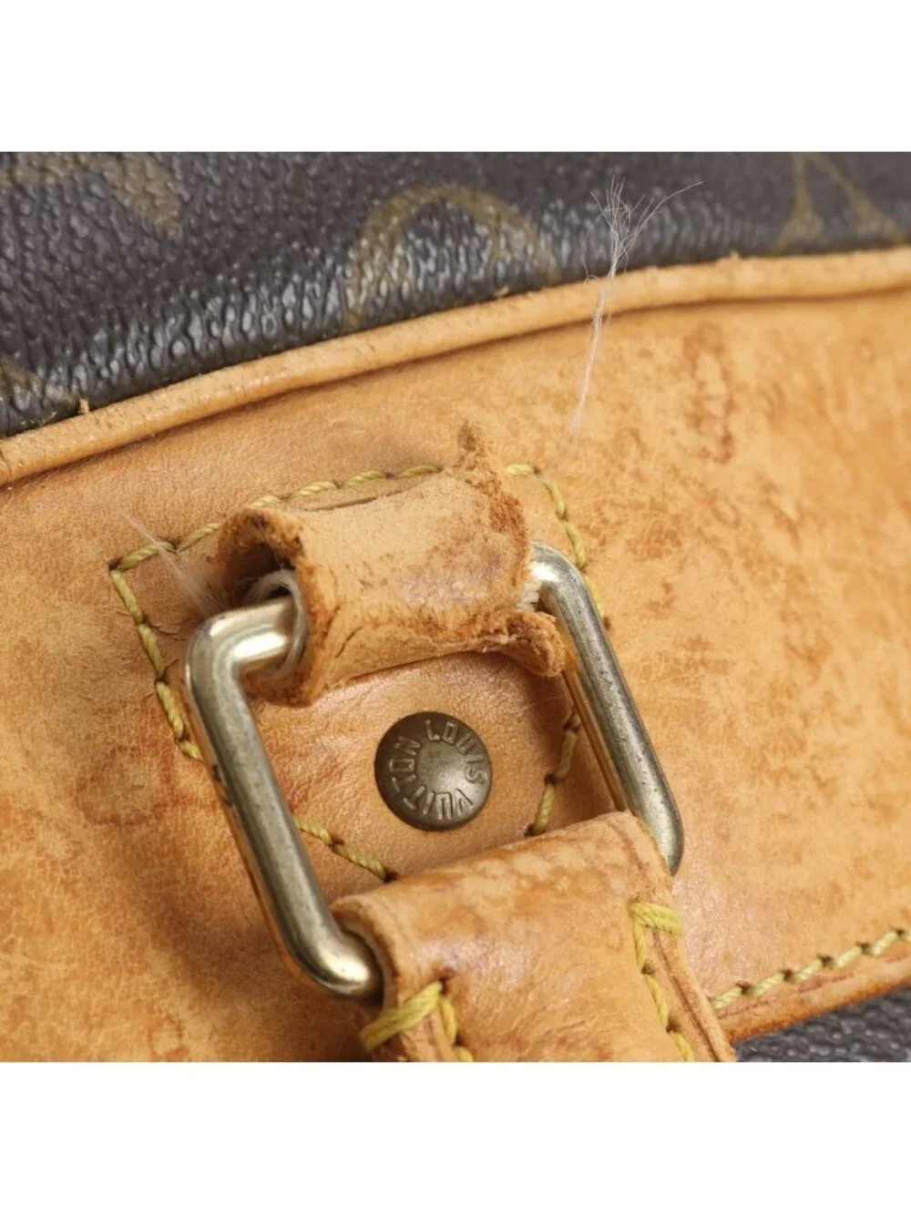 Louis Vuitton Monogram Evasion Leather Boston Bag Tote Carry